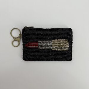 Mary Frances Touch Up Lipstick Beaded Pouch Coin Purse Designer